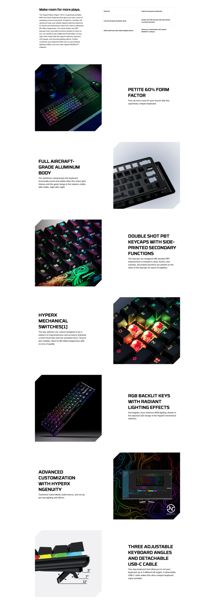 HyperX Alloy Origins 60 Mechanical Gaming Keyboard - Style Vision