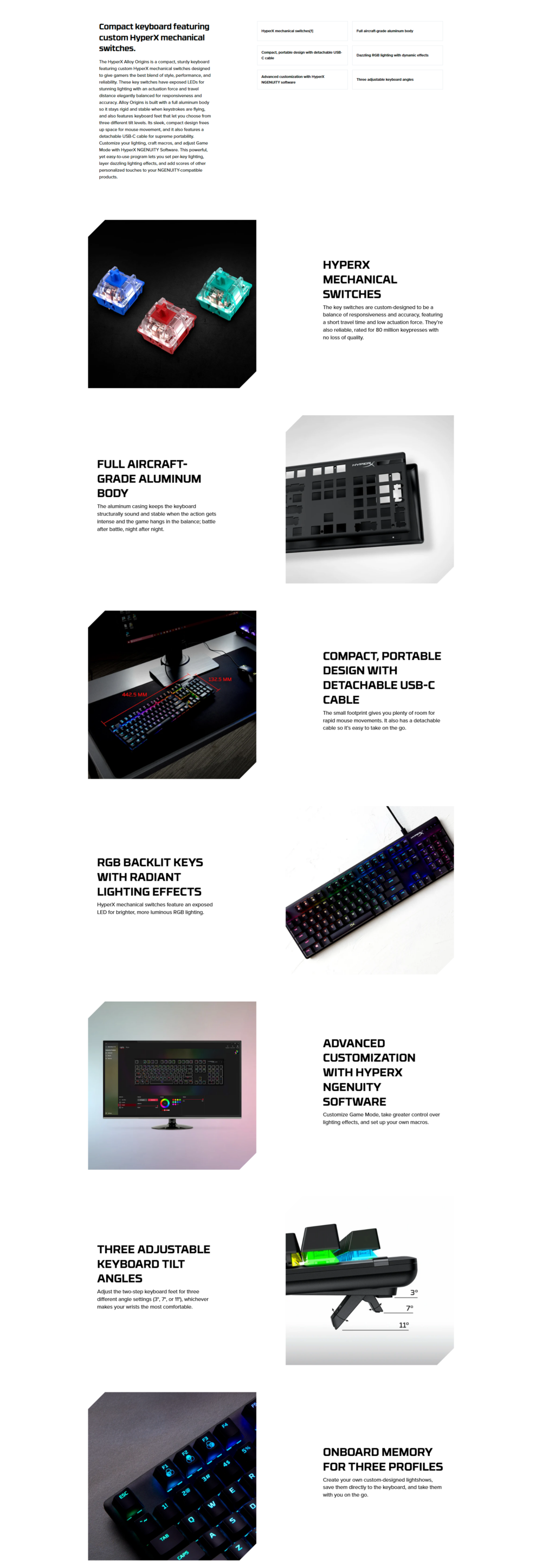 HyperX Alloy Origins Mechanical Gaming Keyboard - Style Vision
